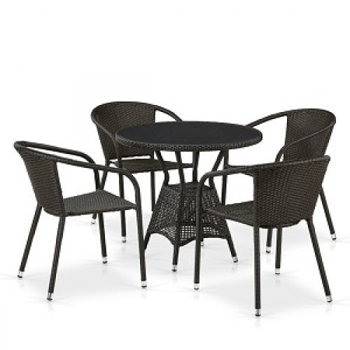Комплект плетеной мебели T707ANS/Y137C-W53 4Pcs Brown купить