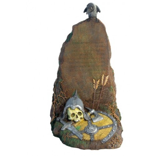 Фигура декоративная Камень придорожный с вороном Н-135 см