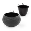 Кашпо подвесное Жемчужина графит 36*36*22 см  V-7 л купить