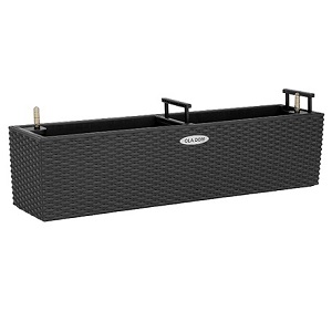 Кашпо RATTAN антрацит 79*18*18 см с автополивом