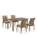 Обеденный комплект T256B/Y380B-W65 Light Brown (4+1) купить