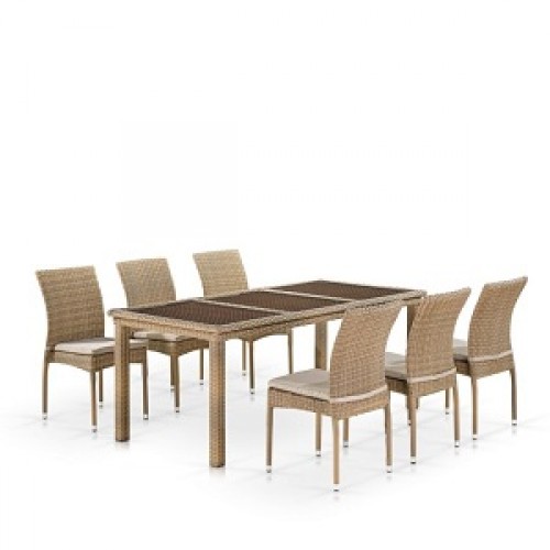 Обеденный комплект T365/Y380B-W65 Light Brown (6+1) купить