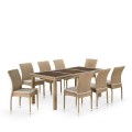 Обеденный комплект T365/Y380B-W65 Light Brown (8+1) купить