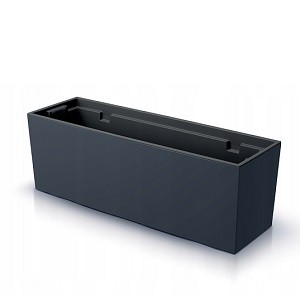 Кашпо балконное URBI CASE 58*18*19,5 см антрацит с вкладышем