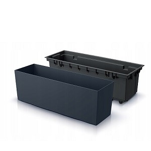 Кашпо балконное URBI CASE 58*18*19,5 см белый с вкладышем