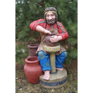 Гончар- садовая фигура с кашпо