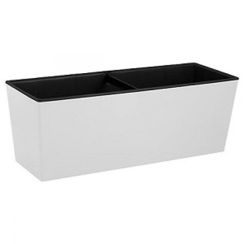 Балконный ящик Cube белый 15*14*40 см с вкладышем купить