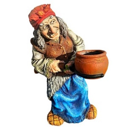 Садовая фигура Баба яга с кашпо новая 29*38*72 см купить