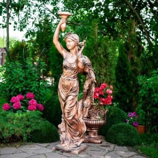 Скульптура Девушка с павлином Н-144 см.